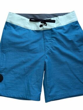 Art Class Boys Swim Trunks Size 12 Blue With Light Green Waist Band